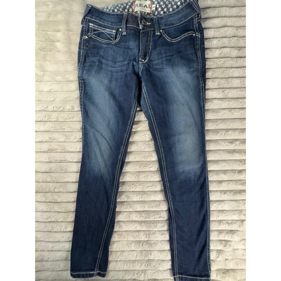 Ariat Jeans Women's 30 Straight Leg Dark Wash Stretch 30x30 Cowgirl Western Barn - Picture 2 of 13